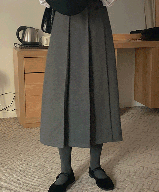 🍩반응폭주🍩 sura wool long skirt (2color)