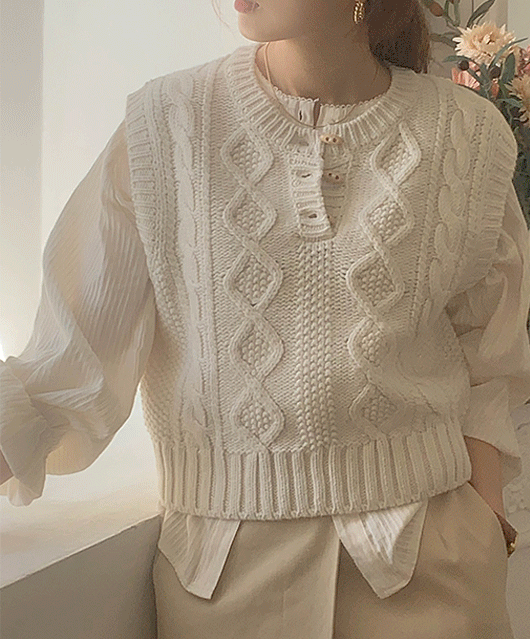 💛램스울💛 Aho knit vest (2color)